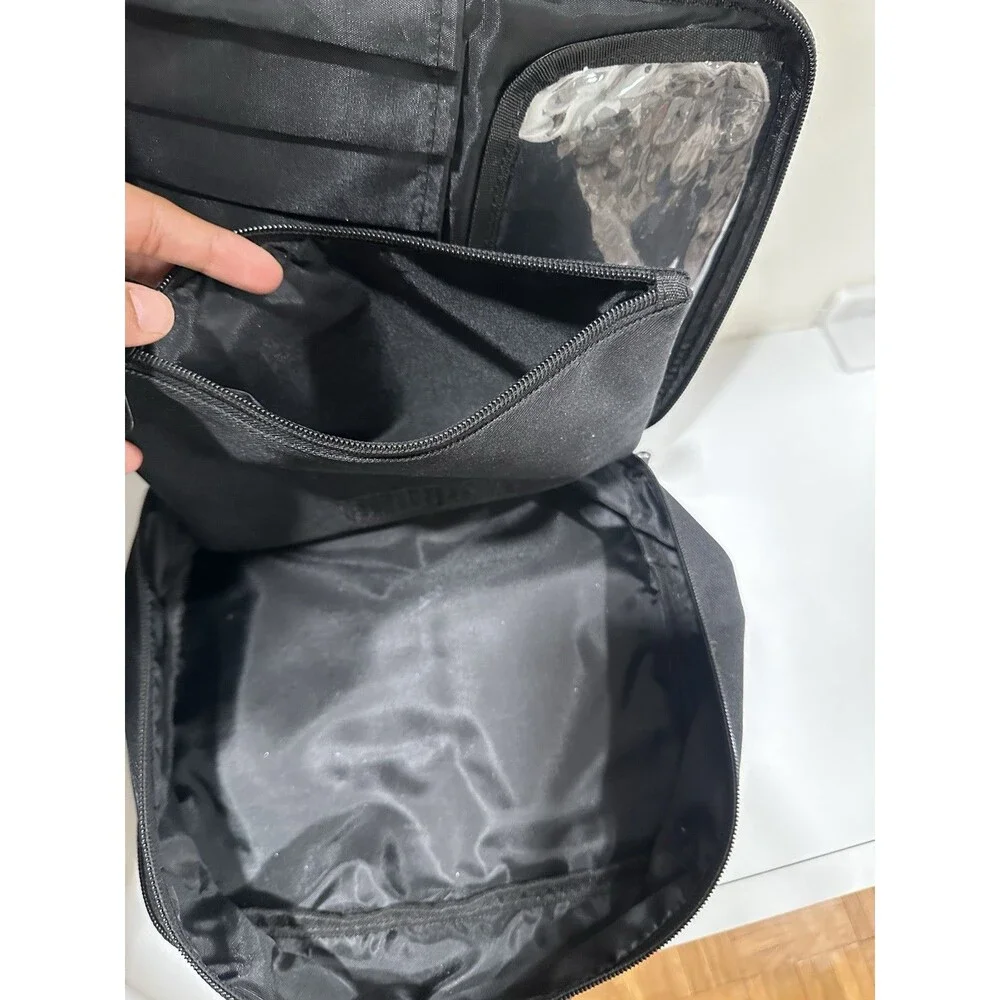 DIMJ Black Travel Toiletry Bag Makeup Cosmetics Organizer Case Multi-Compartment